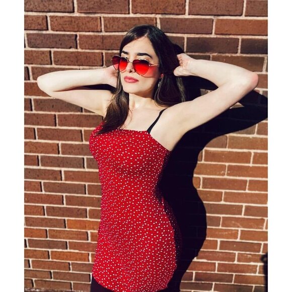 Women Heart Shape Sunglasses Polarized UV400 Metal Frame Fashion Accessories